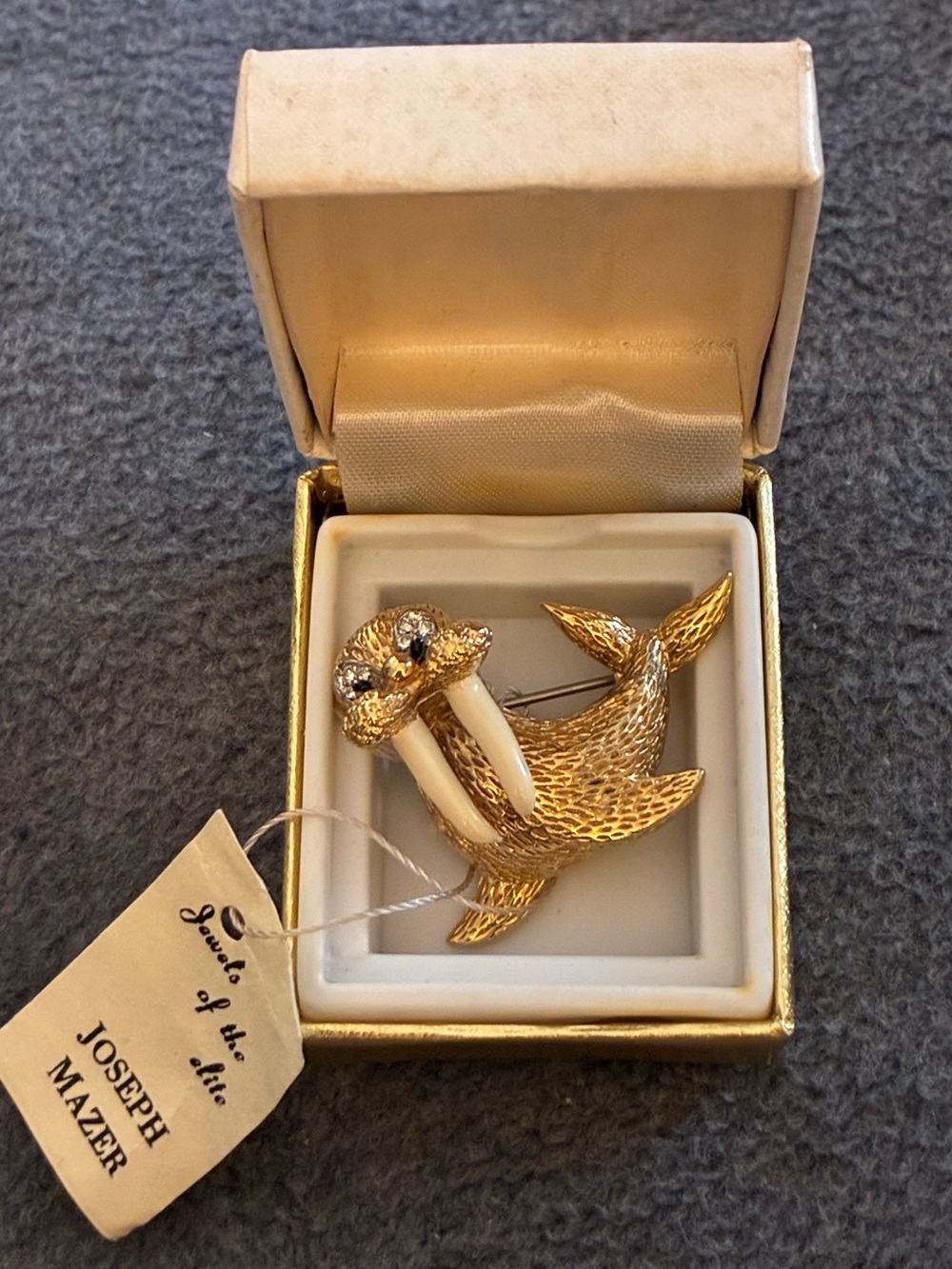Vintage Joseph Mazer “Jomaz” Walrus Brooch